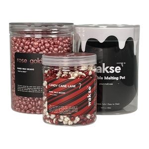 Wakse Rose Gold Hard Wax Beads, Melting Pot, & bonus Mini Wax Beads NWT